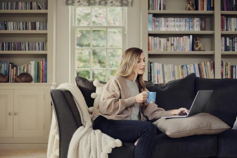 Woman making a SquareTrade insurance claim