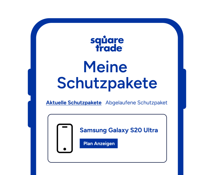 Darstellung des Online-Schadenportals, das die Option zeigt, eine Schadensmeldung f&uuml;r ein Smartphone zu melden.